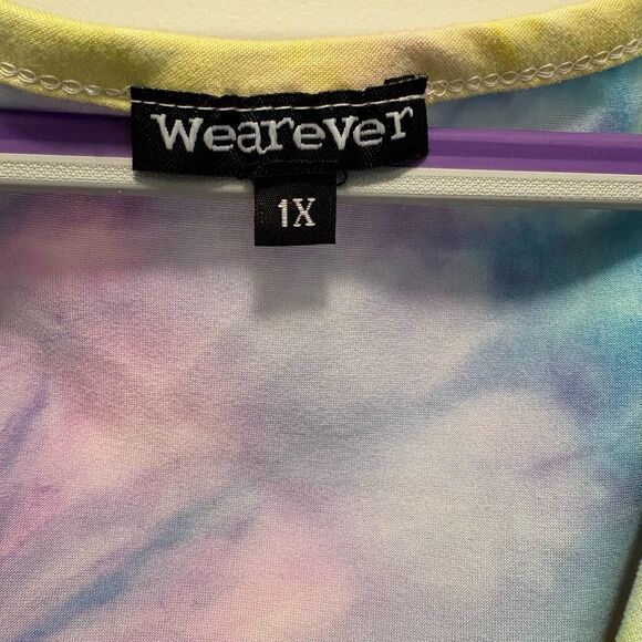 WearEver Tie Dyed Tunic Tank with Gathered Drawstring Front Size 1X EUC - Picture 9 of 9